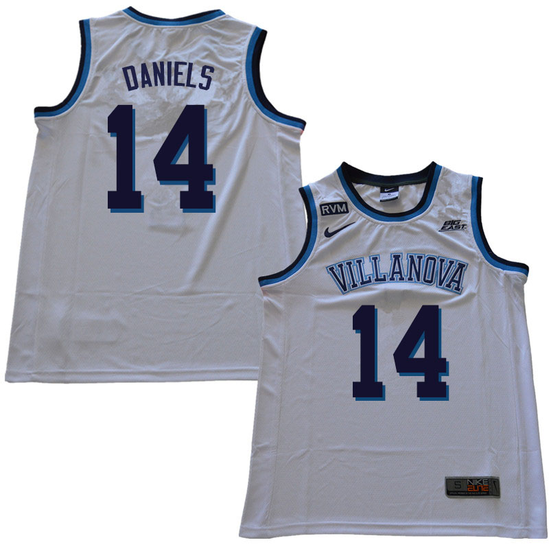2019 Men #14 Caleb Daniels Villanova Wildcats College Basketball Jerseys Sale-White - Click Image to Close